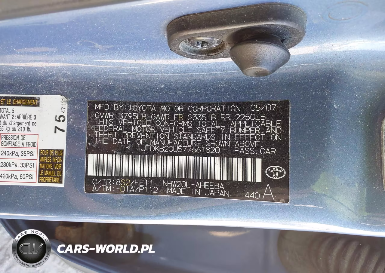 2007 Toyota Prius VIN:JTDKB20U577661820 - 9