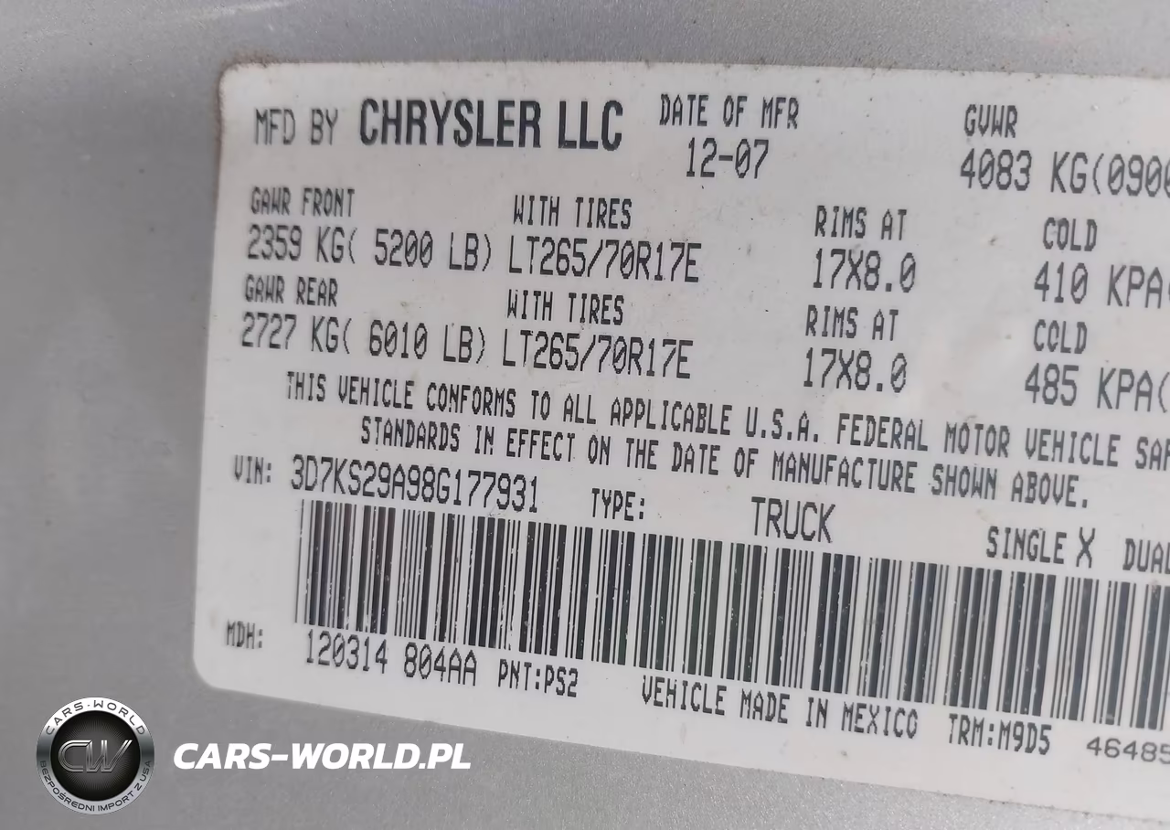 2008 Dodge Ram 2500 Sxt-Slt VIN:3D7KS29A98G177931 - 9