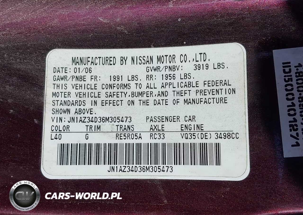 2006 Nissan 350Z Grand Touring VIN:JN1AZ34D36M305473 - 9