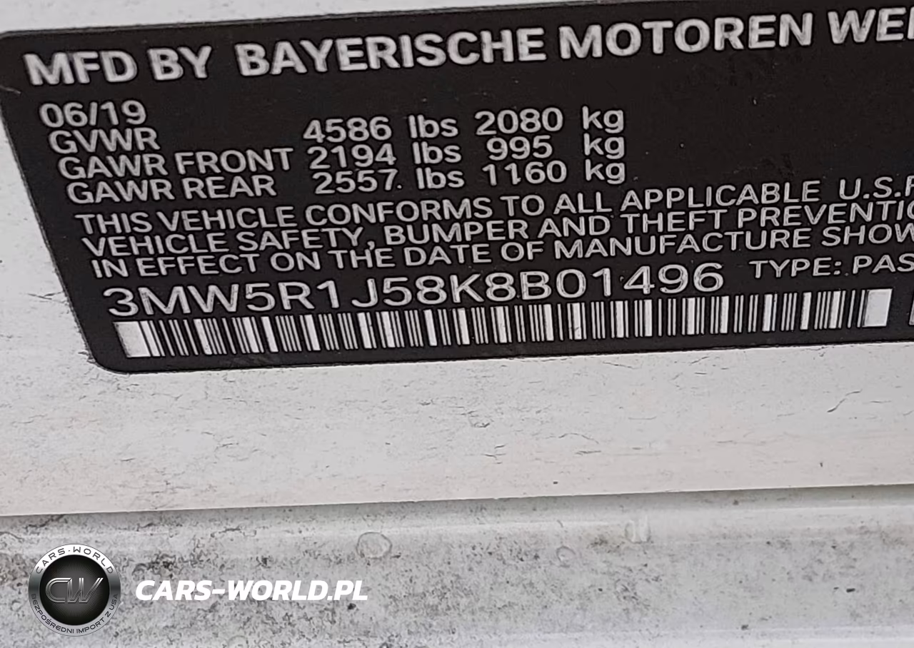 2019 BMW 330I VIN:3MW5R1J58K8B01496 - 9