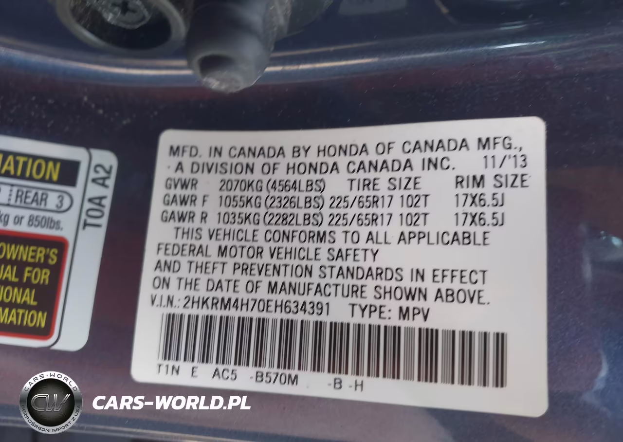 2014 Honda Cr-V Ex-L VIN:2HKRM4H70EH634391 - 9