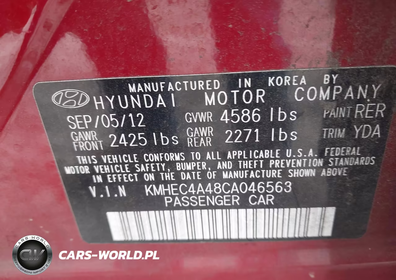 2012 Hyundai Sonata Hybrid VIN:KMHEC4A48CA046563 - 9