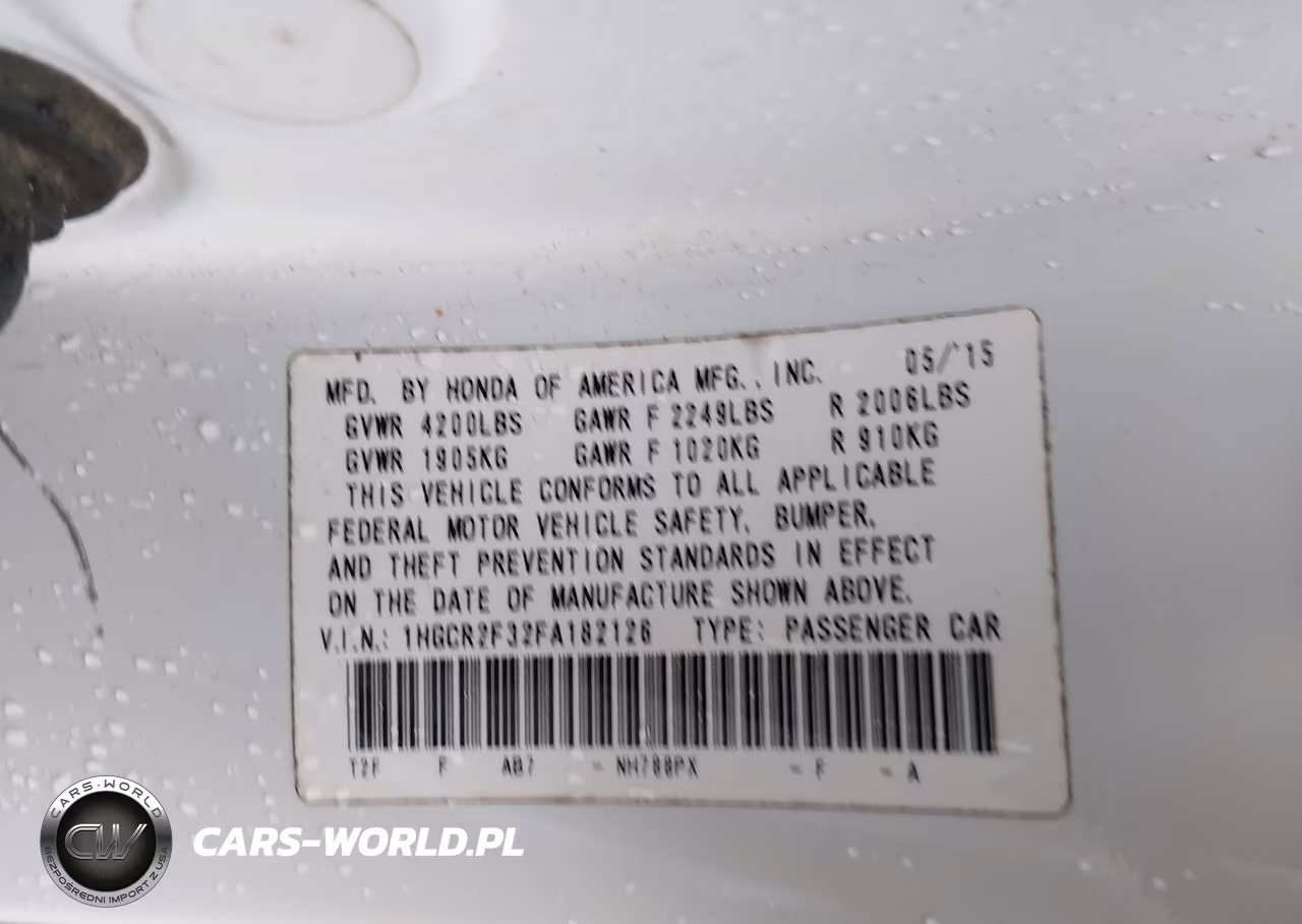 2015 Honda Accord Lx VIN:1HGCR2F32FA182126 - 9