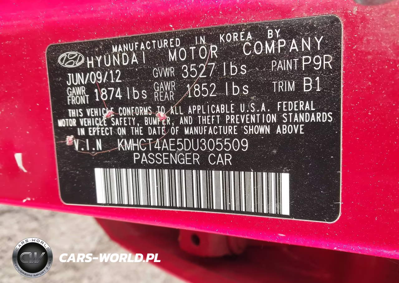 2013 Hyundai Accent Gls VIN:KMHCT4AE5DU305509 - 9