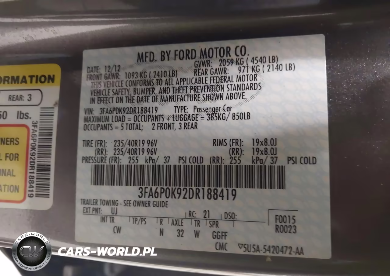 2013 Ford Fusion Titanium VIN:3FA6P0K92DR188419 - 9