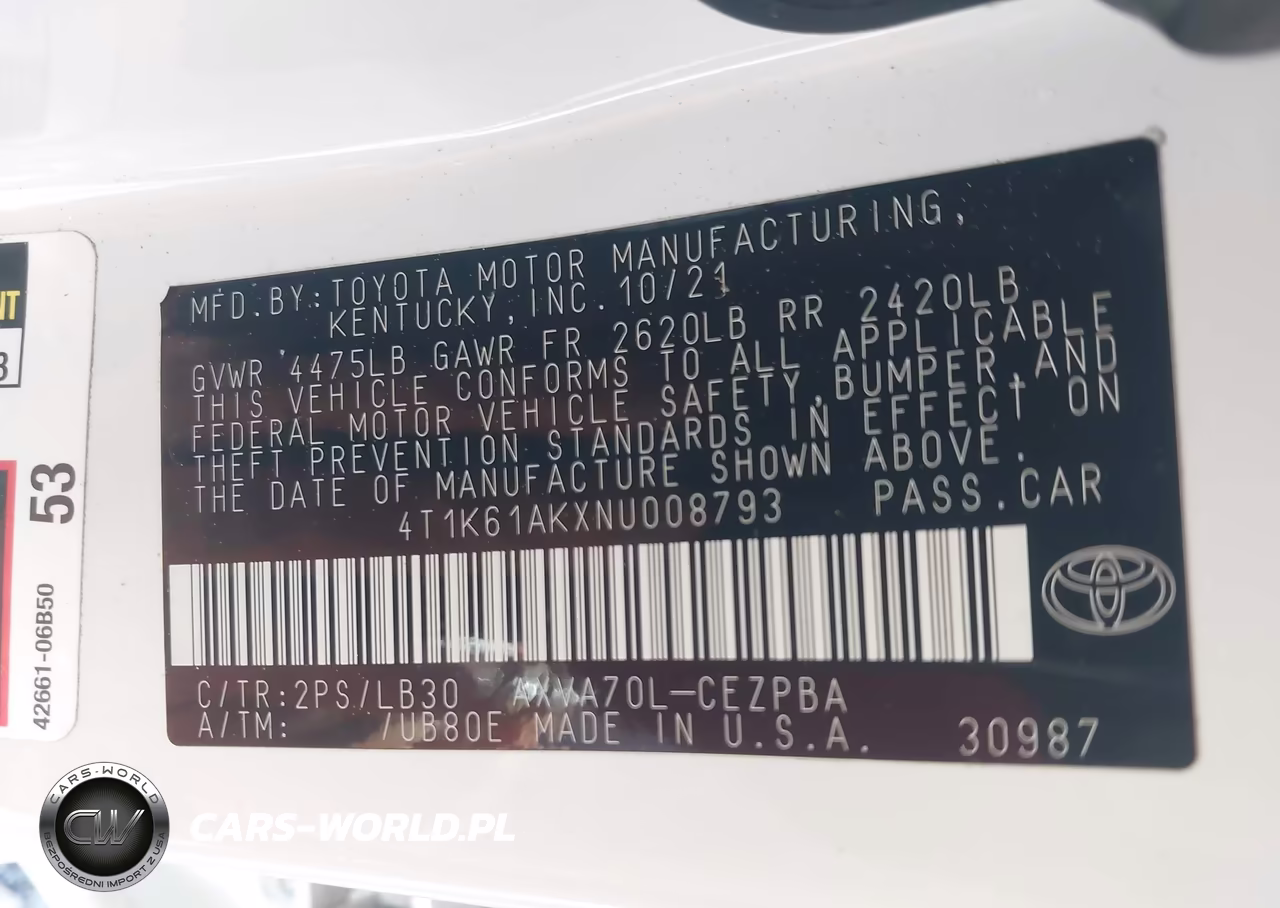 2022 Toyota Camry Xse VIN:4T1K61AKXNU008793 - 9