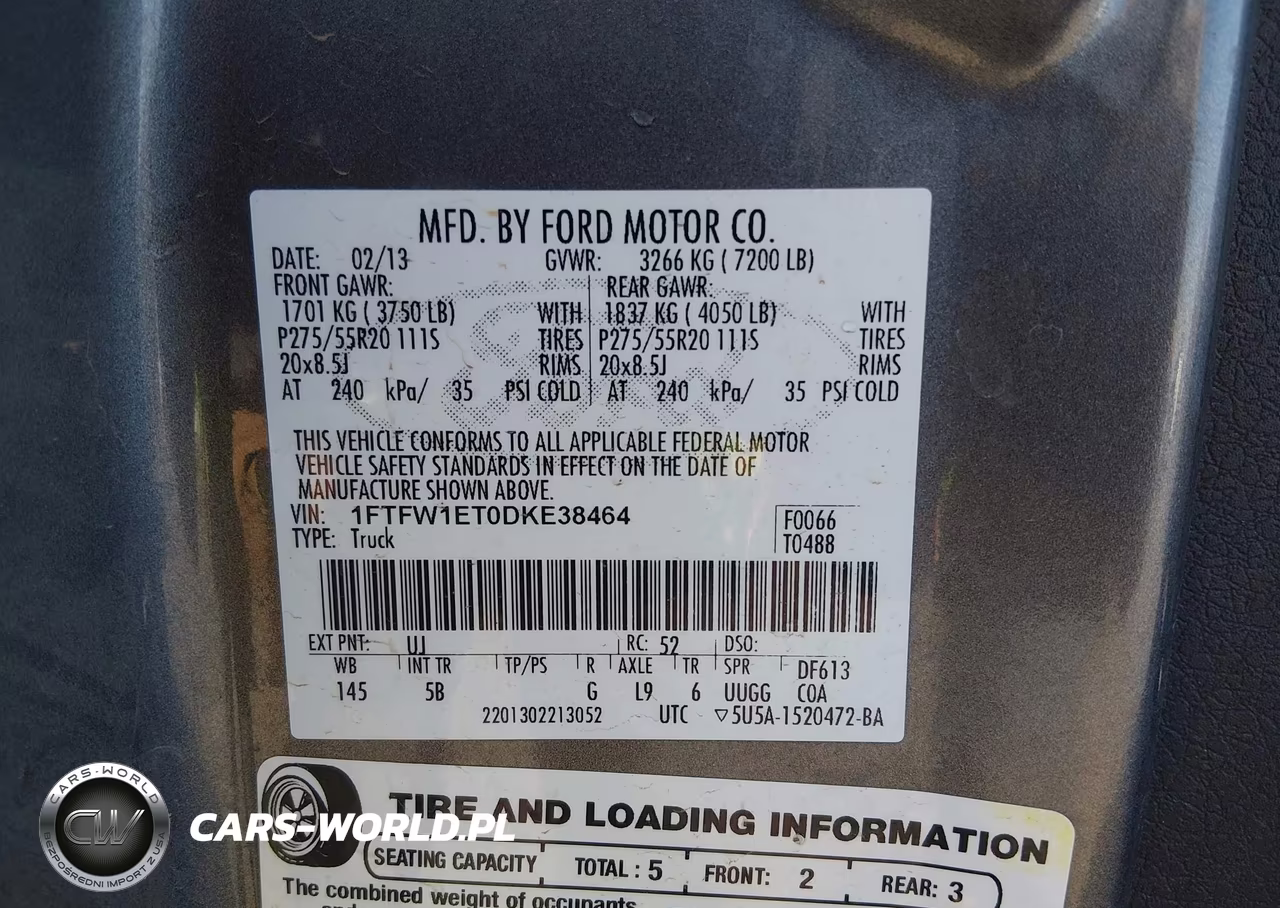 2013 Ford F-150 Fx4 VIN:1FTFW1ET0DKE38464 - 9
