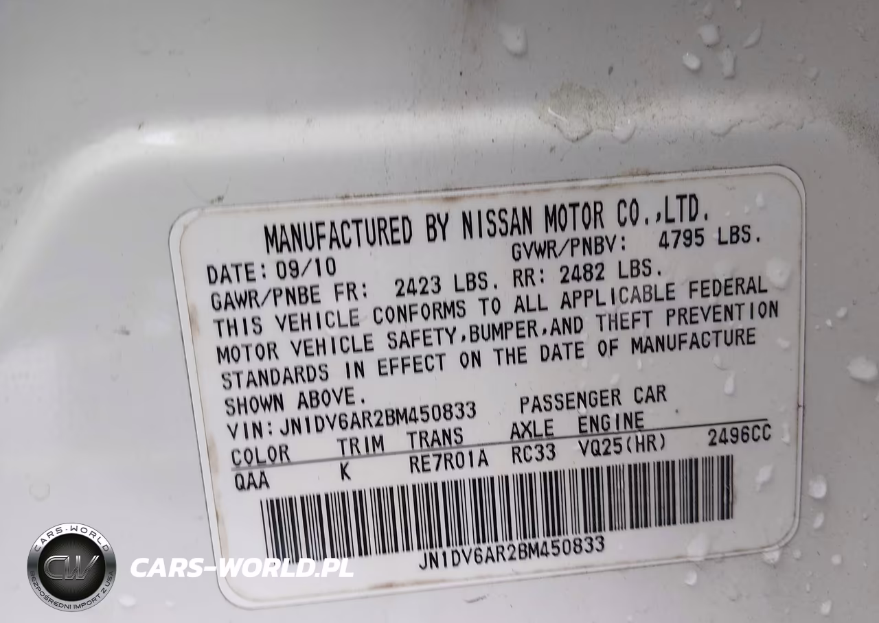 2011 Infiniti G25X VIN:JN1DV6AR2BM450833 - 9