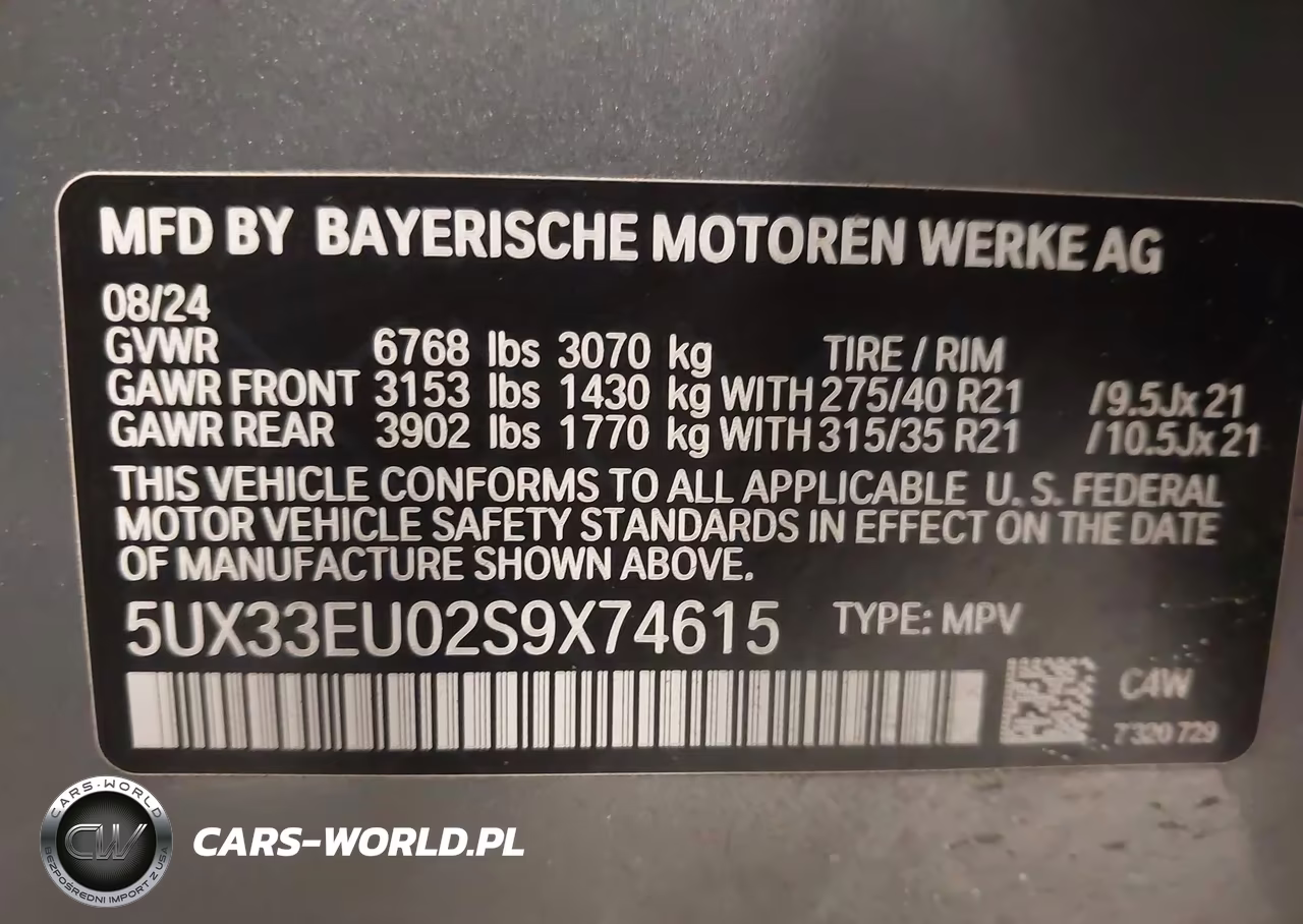 2025 BMW X5 M60I VIN:5UX33EU02S9X74615 - 9