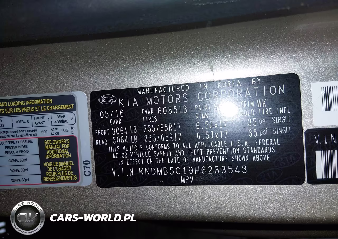 2017 Kia Sedona Lx VIN:KNDMB5C19H6233543 - 9