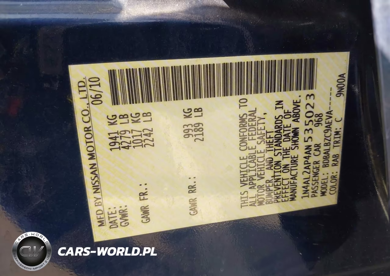 2010 Nissan Altima 2.5 S VIN:1N4AL2AP4AN535023 - 9
