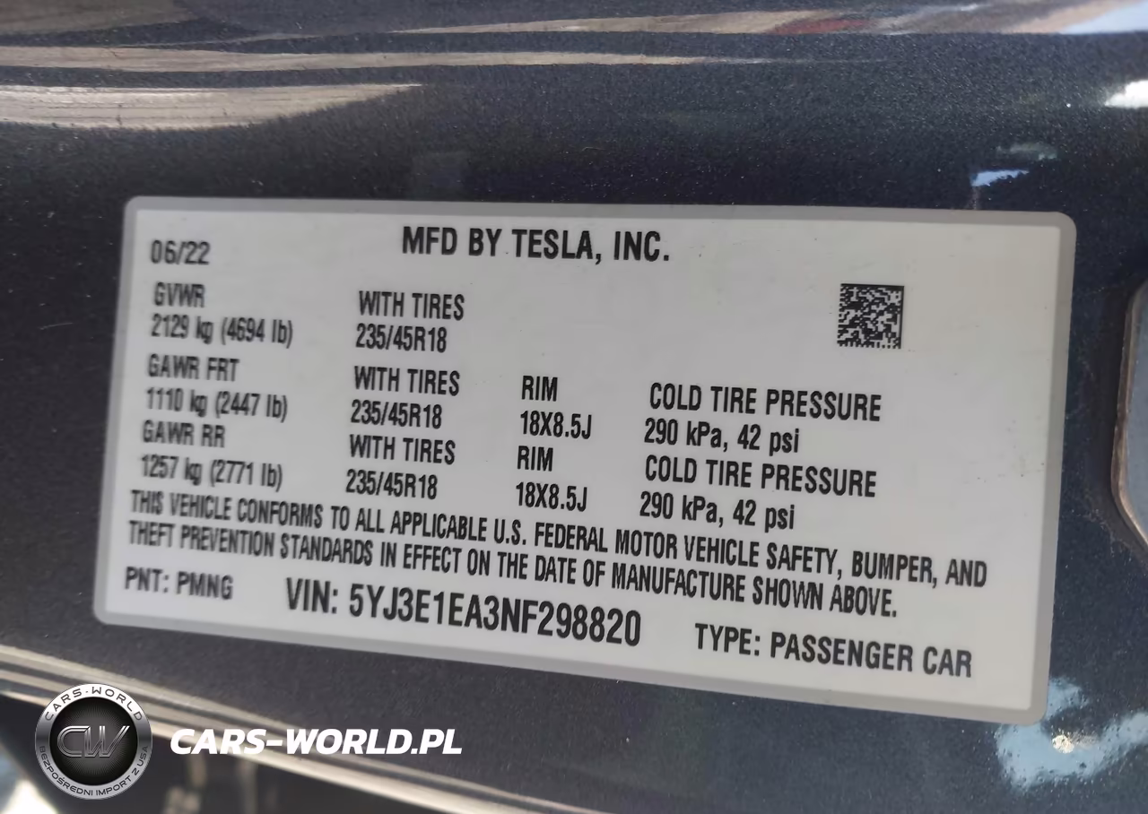 2022 Tesla Model 3 Rear-Wheel Drive VIN:5YJ3E1EA3NF298820 - 9