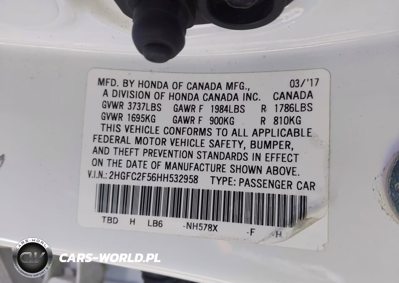 2017 Honda Civic Lx VIN:2HGFC2F56HH532958 - 9