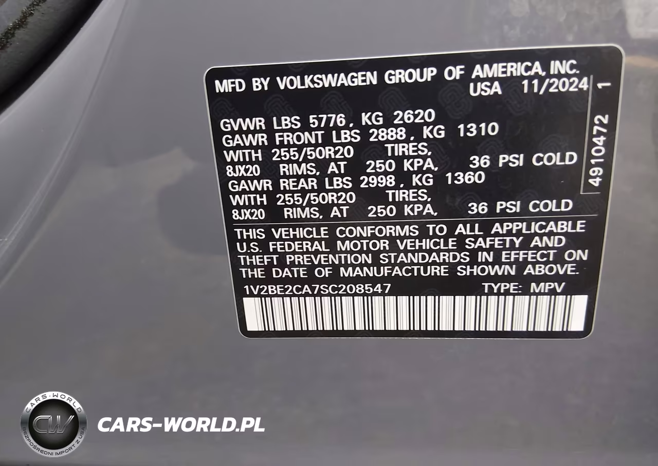 2025 Volkswagen Atlas Cross Sport 2.0T Sel VIN:1V2BE2CA7SC208547 - 9