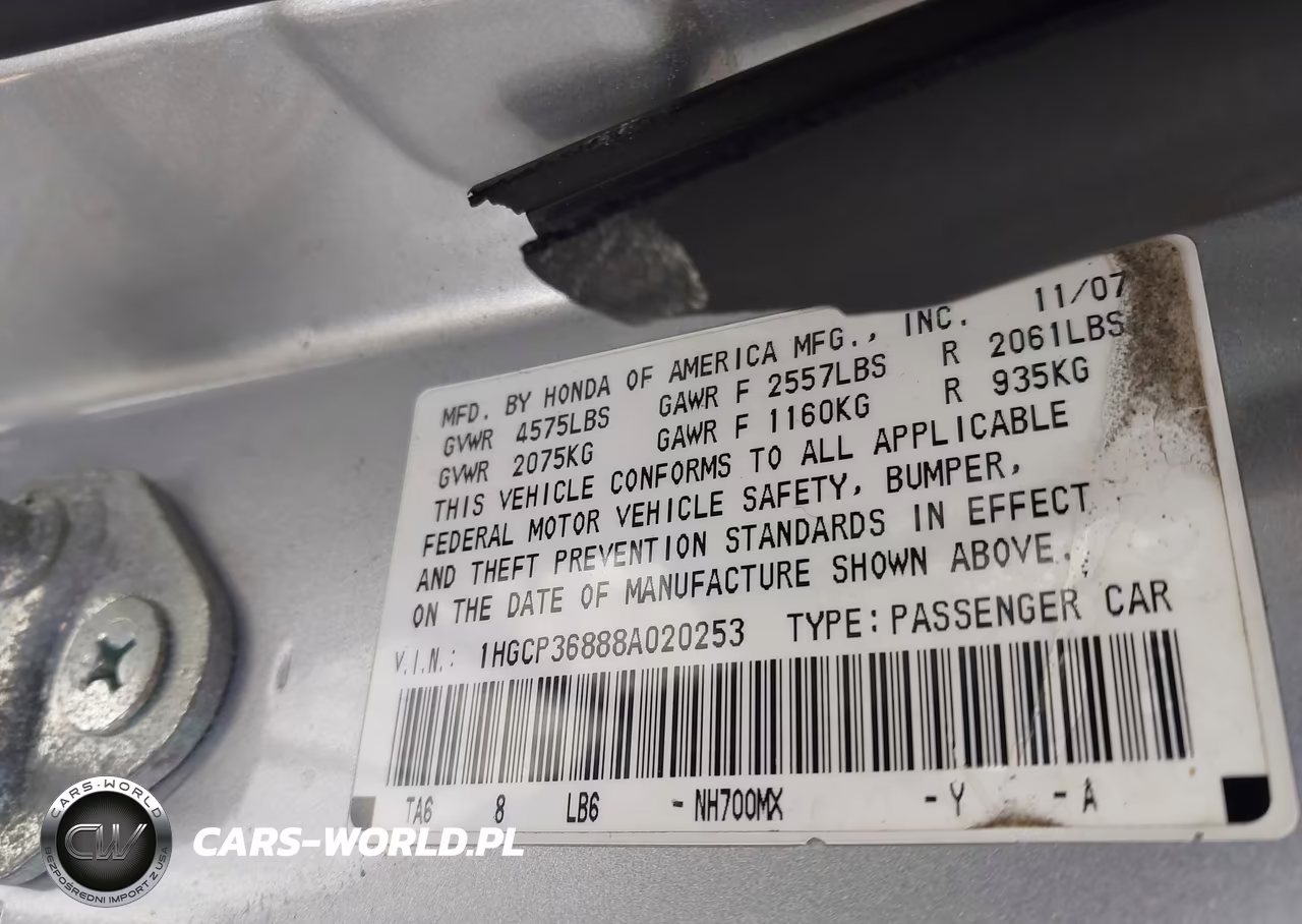 2008 Honda Accord 3.5 Ex-L VIN:1HGCP36888A020253 - 9
