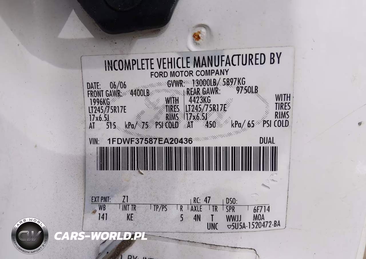 2007 Ford F-350 Chassis Xl-Xlt VIN:1FDWF37587EA20436 - 8