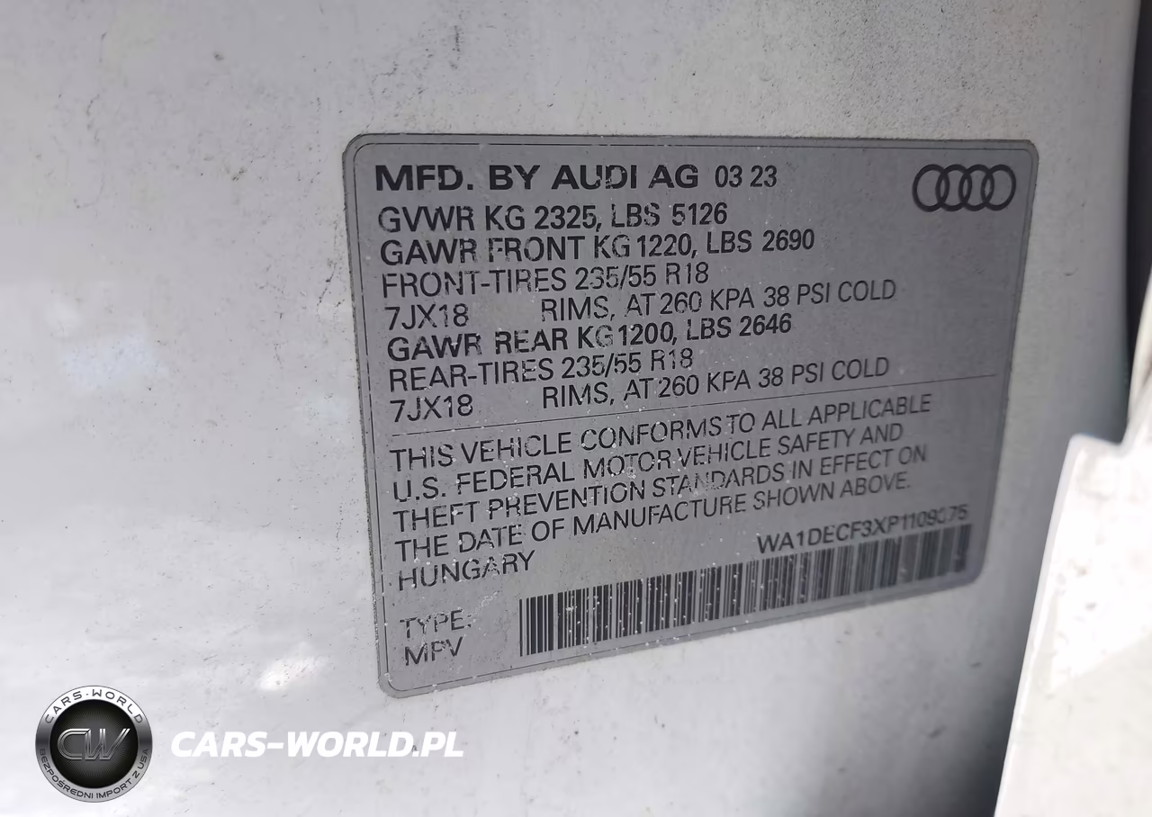 2023 Audi Q3 Premium 45 Tfsi S Line Quattro Tiptronic VIN:WA1DECF3XP1109375 - 9