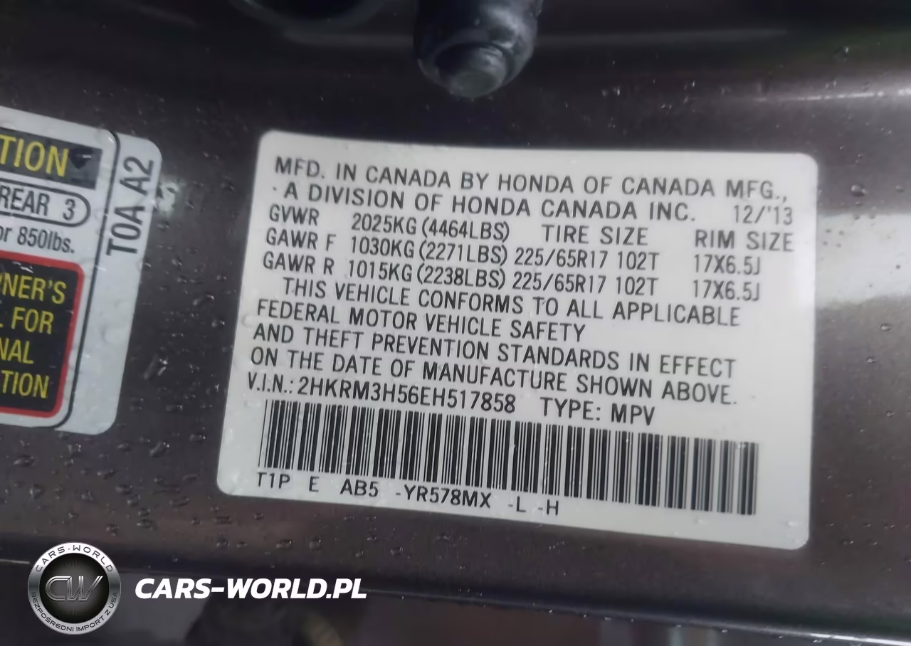 2014 Honda Cr-V Ex VIN:2HKRM3H56EH517858 - 9