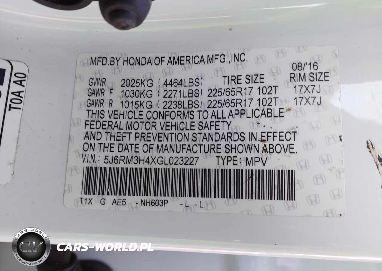 2016 Honda Cr-V Se VIN:5J6RM3H4XGL023227 - 9