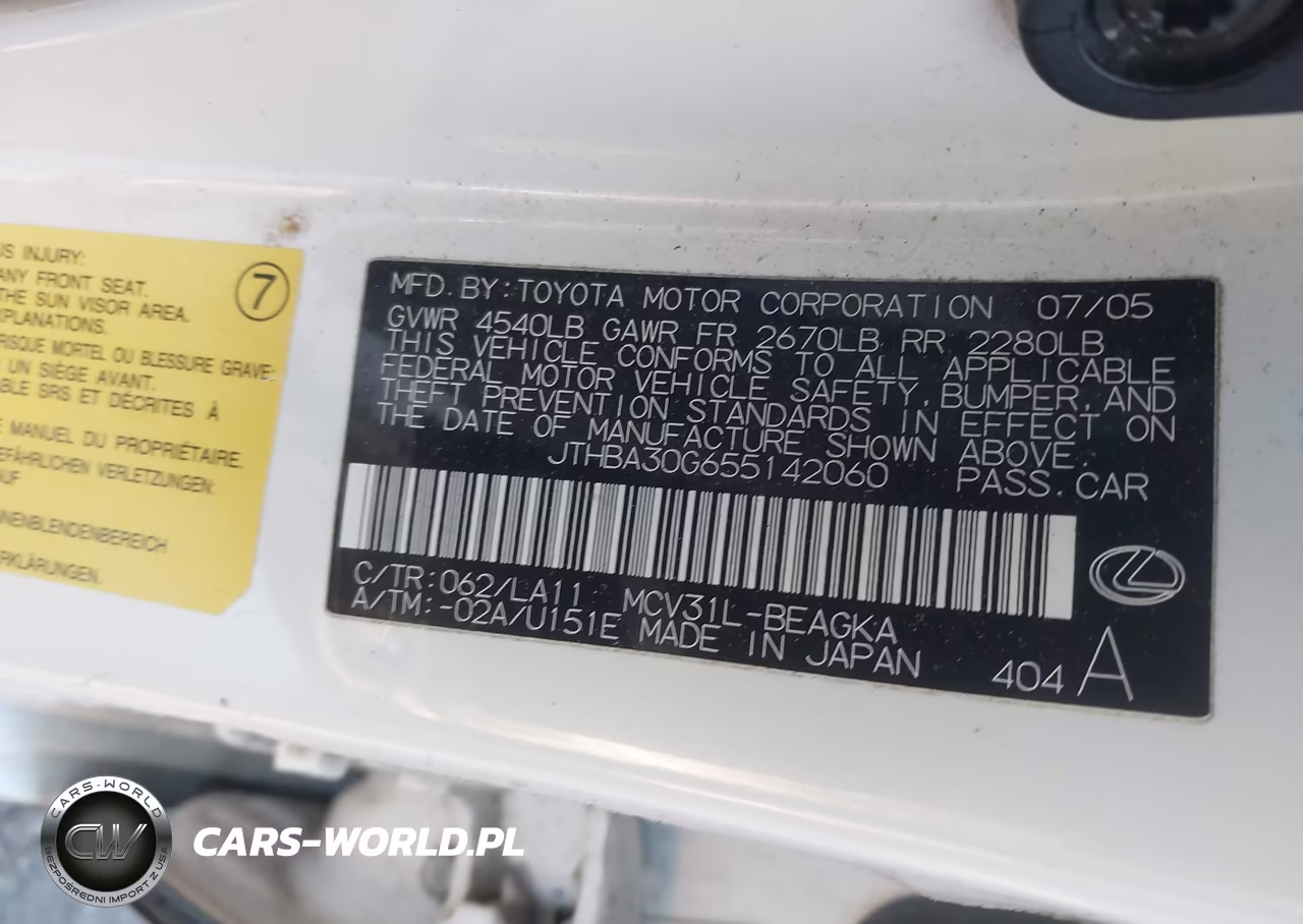 2005 Lexus Es 330 VIN:JTHBA30G655142060 - 9