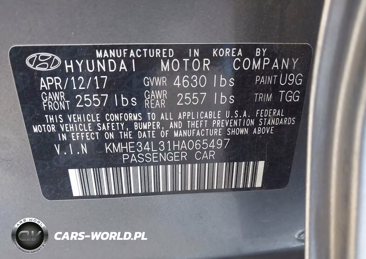 2017 Hyundai Sonata Hybrid Limited VIN:KMHE34L31HA065497 - 9
