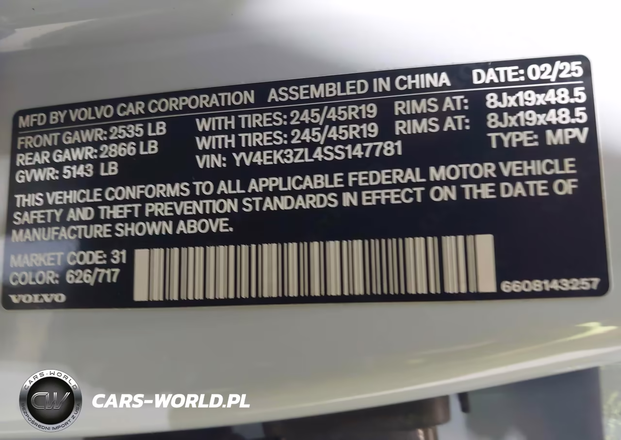 2025 Volvo Ex30 Ultra Twin Motor Performance, Fully Electric VIN:YV4EK3ZL4SS147781 - 9