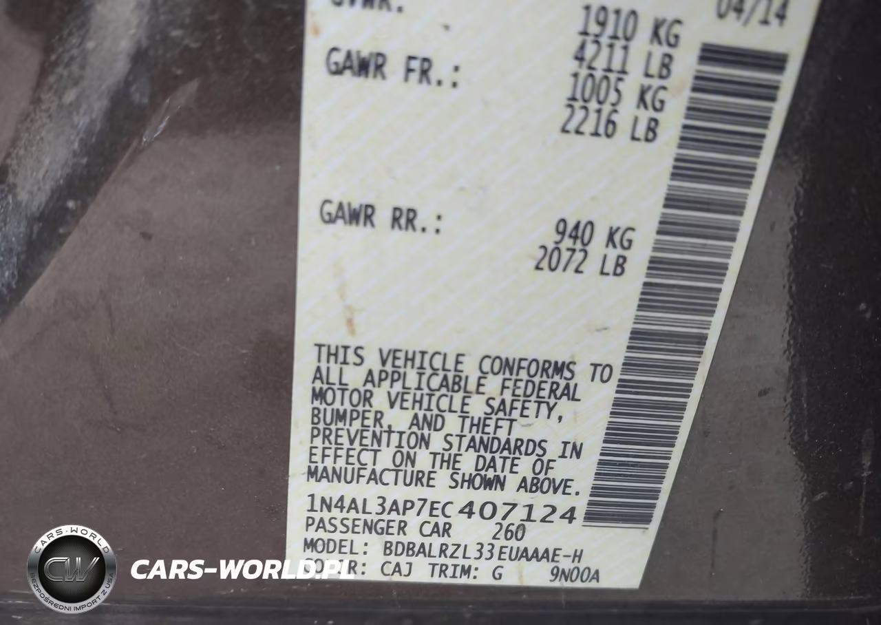 2014 Nissan Altima 2.5 S VIN:1N4AL3AP7EC407124 - 9