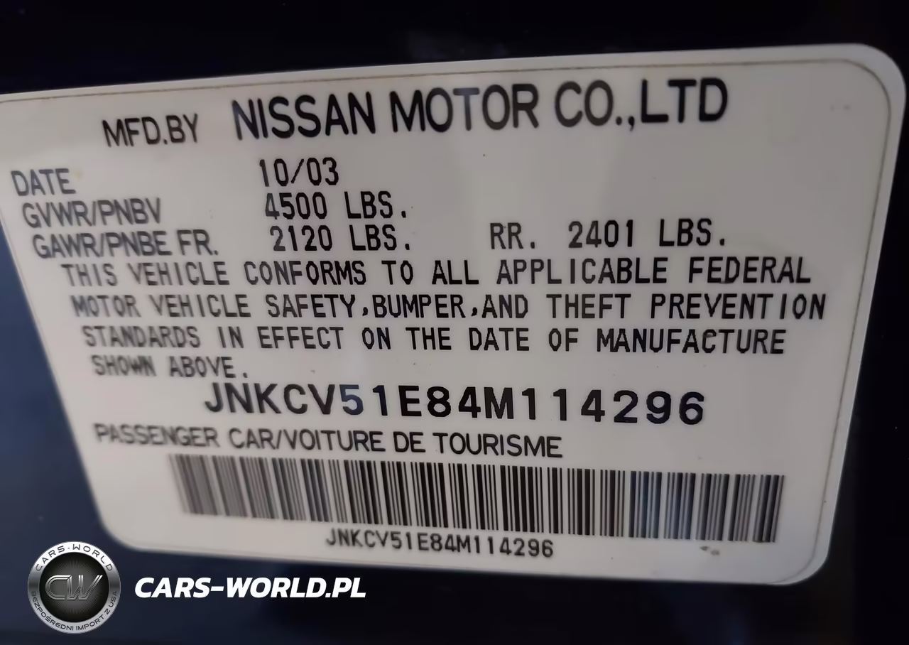 2004 Infiniti G35 VIN:JNKCV51E84M114296 - 9