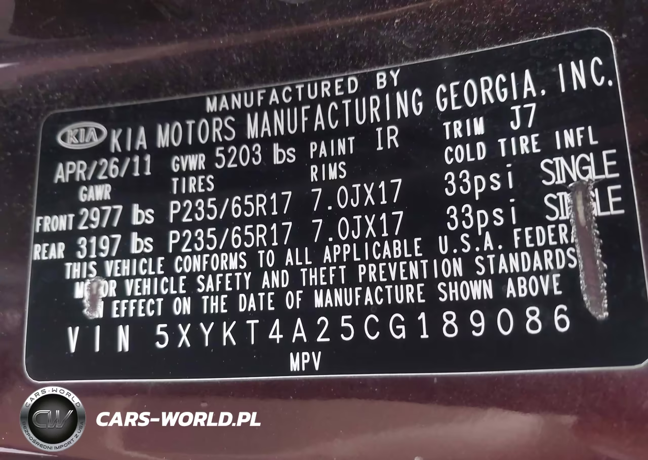 2012 Kia Sorento Lx V6 VIN:5XYKT4A25CG189086 - 9