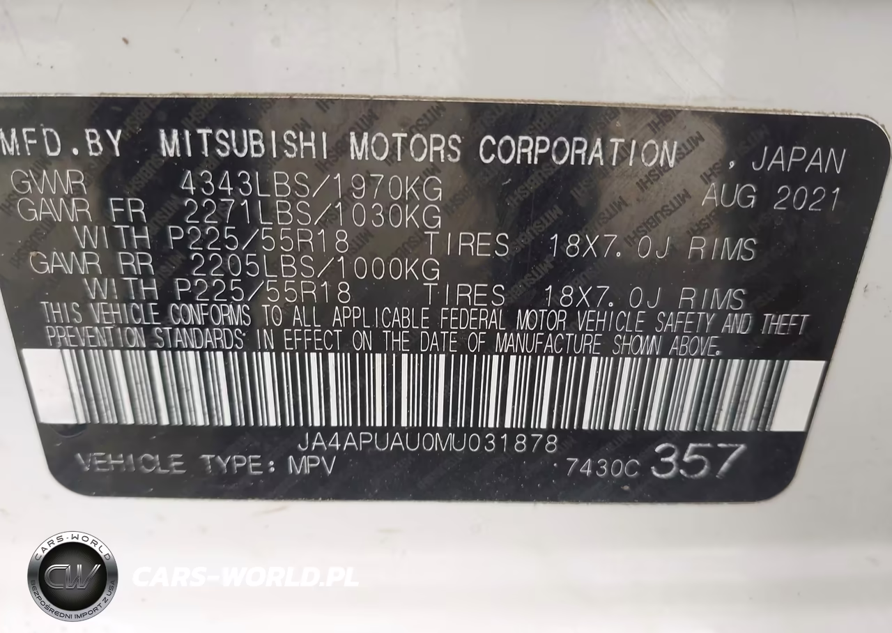 2021 Mitsubishi Outlander Sport 2.0 Be 2Wd-2.0 Es 2Wd-2.0 Le 2Wd-2.0 S 2Wd VIN:JA4APUAU0MU031878 - 9