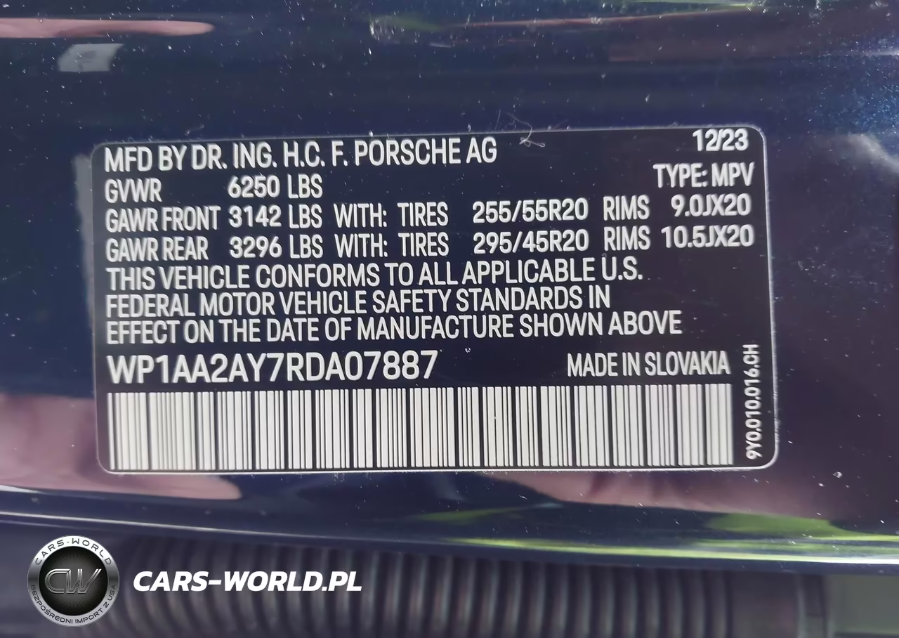 2024 Porsche Cayenne VIN:WP1AA2AY7RDA07887 - 9