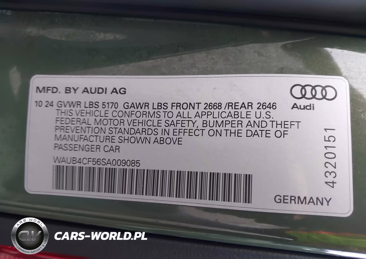 2025 Audi S5 Sportback Premium Tfsi Quattro Tiptronic VIN:WAUB4CF56SA009085 - 9