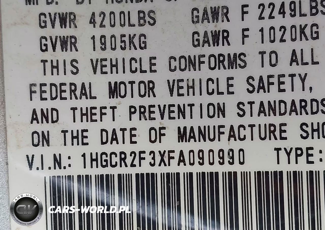 2015 Honda Accord Lx VIN:1HGCR2F3XFA090990 - 9