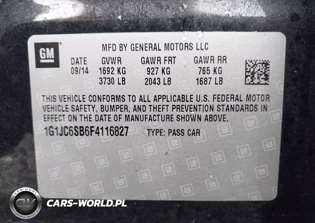 2015 Chevrolet Sonic Lt Auto VIN:1G1JC6SB6F4116827 - 9