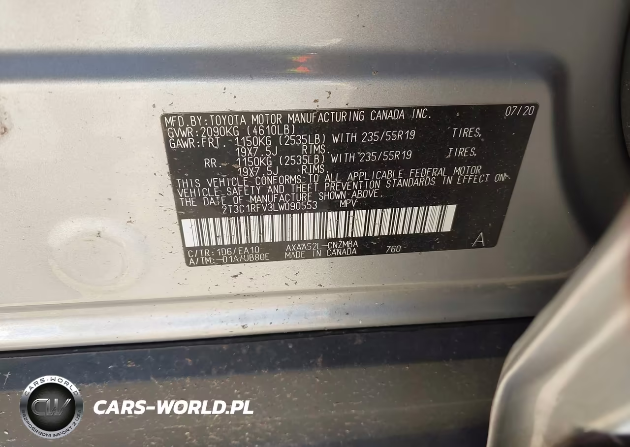 2020 Toyota Rav4 Xle Premium VIN:2T3C1RFV3LW090553 - 9