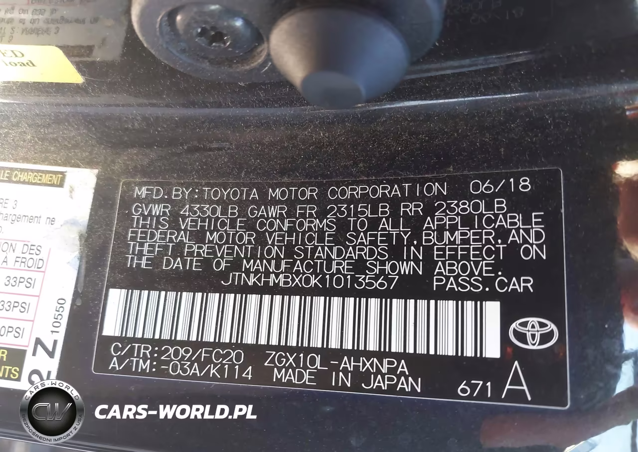 2019 Toyota C-Hr Le VIN:JTNKHMBX0K1013567 - 9