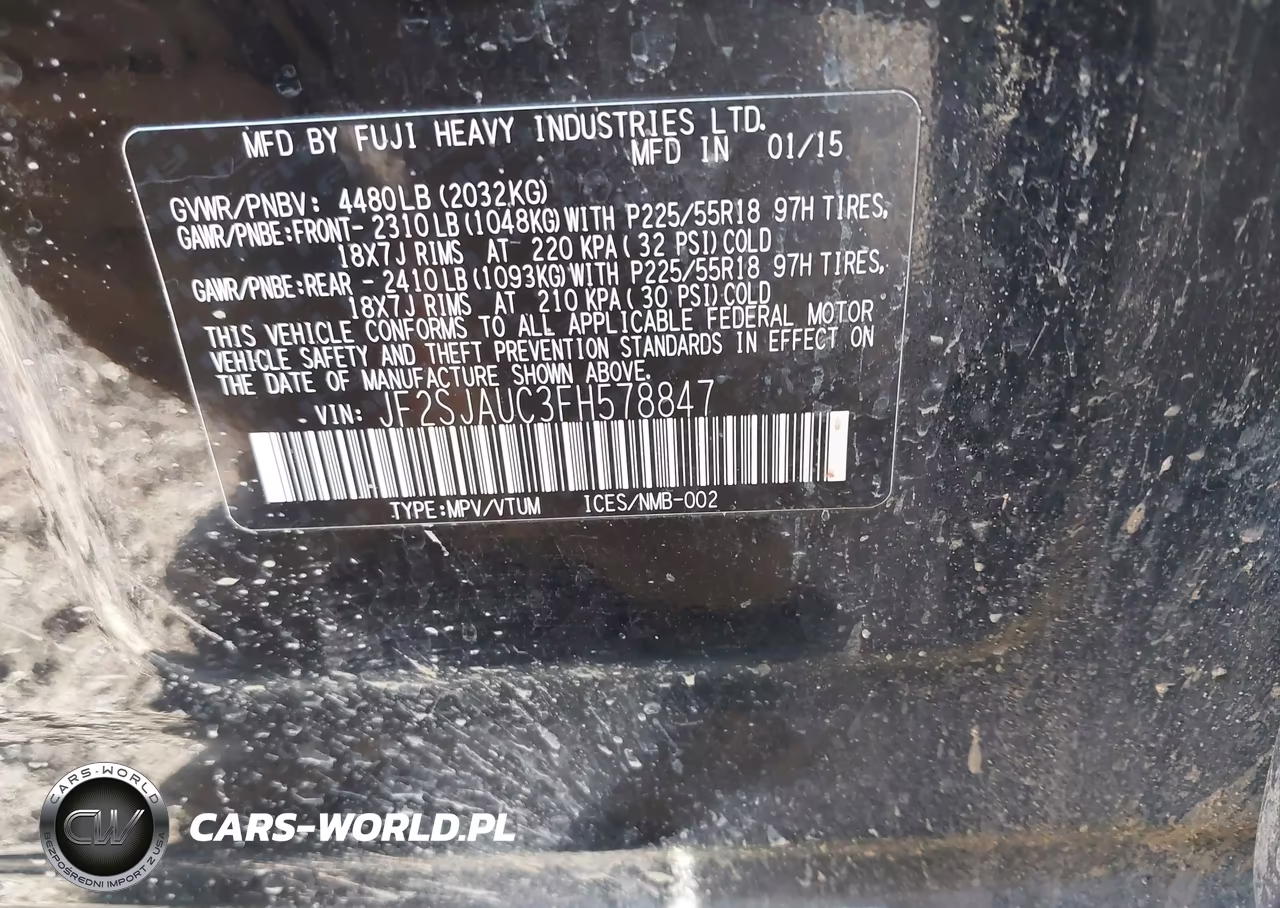 2015 Subaru Forester 2.5I Touring VIN:JF2SJAUC3FH578847 - 9