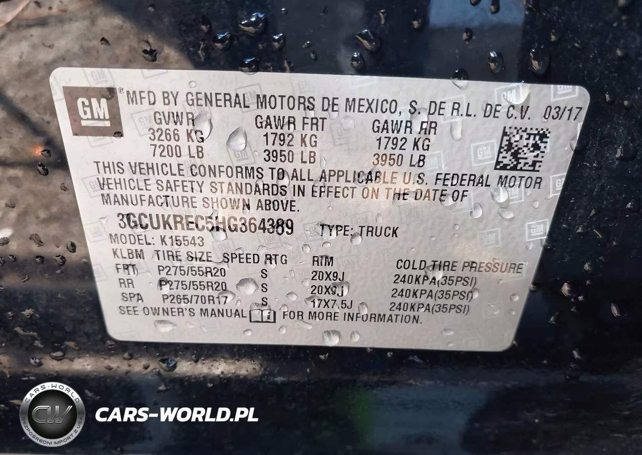 2017 Chevrolet Silverado 1500 2Lt VIN:3GCUKREC5HG364389 - 9