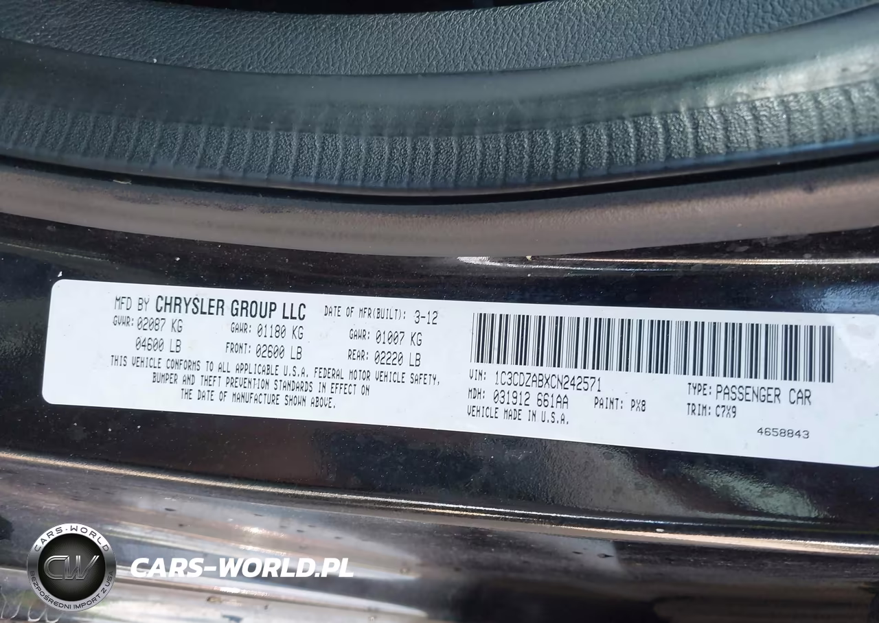 2012 Dodge Avenger Se VIN:1C3CDZABXCN242571 - 9