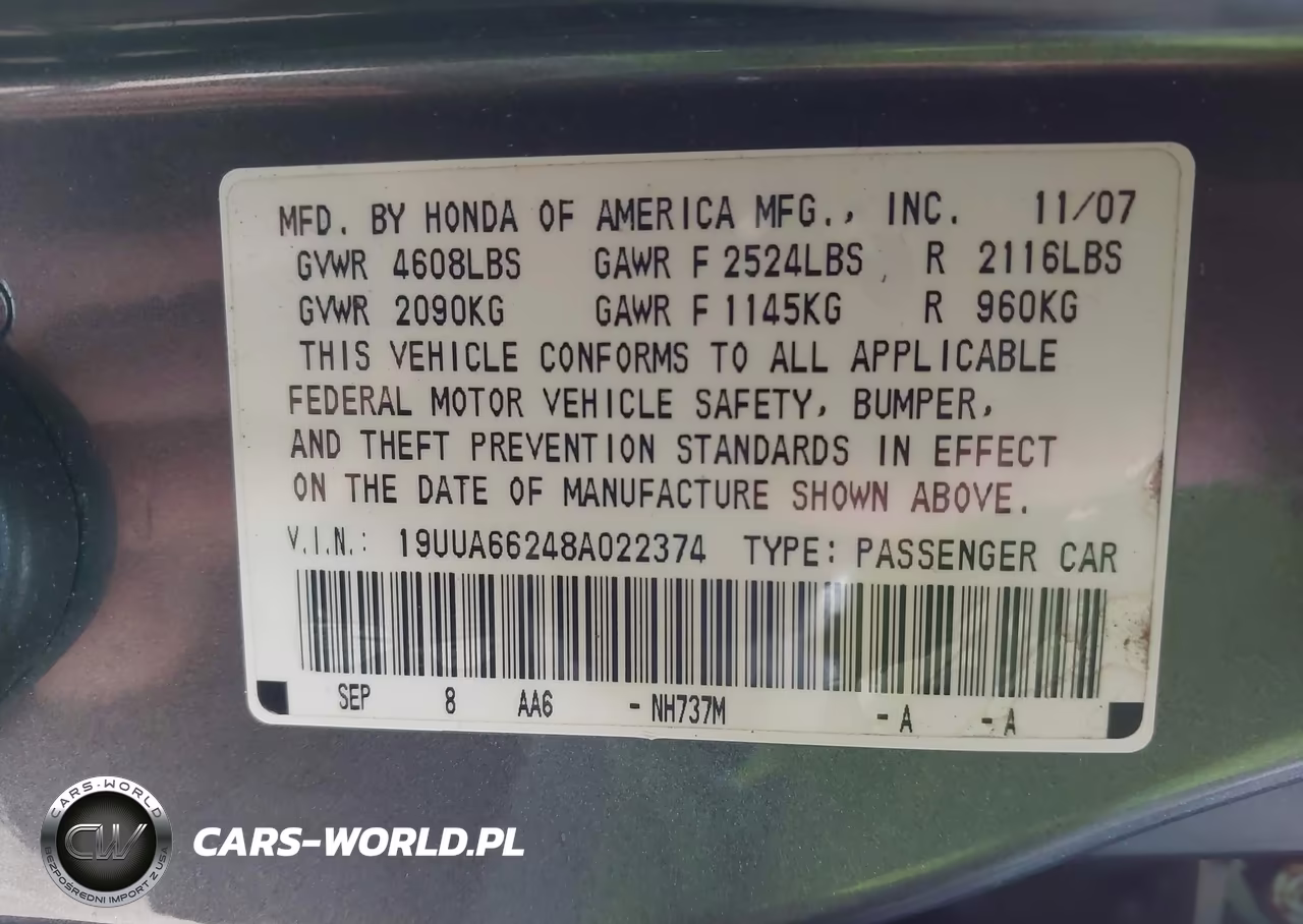 2008 Acura Tl 3.2 VIN:19UUA66248A022374 - 9