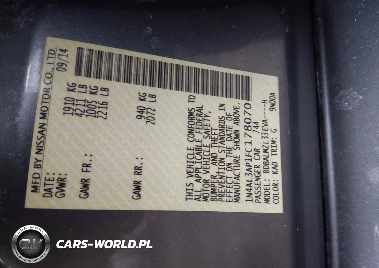 2015 Nissan Altima 2.5 Sv VIN:1N4AL3AP1FC178070 - 9
