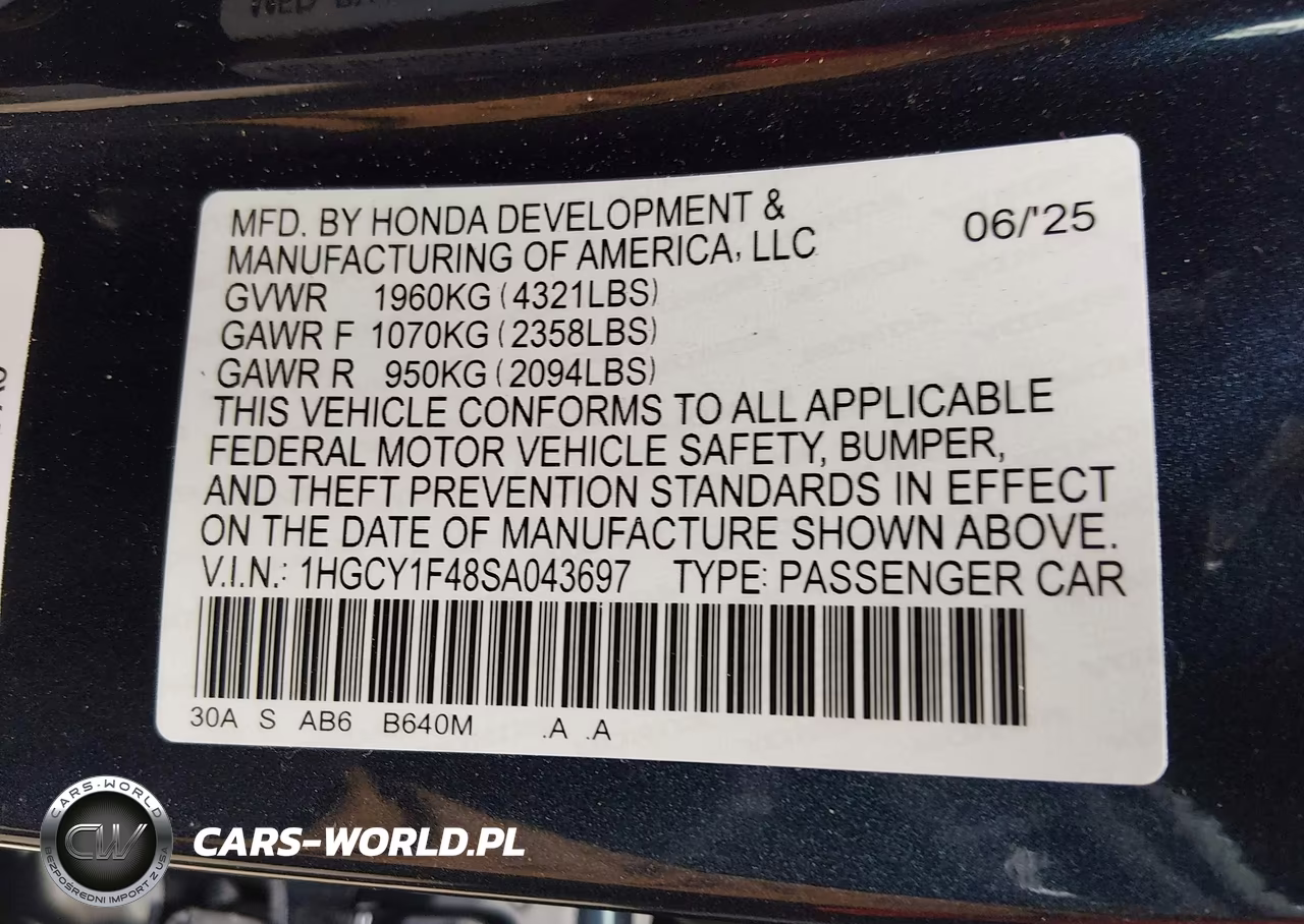 2025 Honda Accord Se VIN:1HGCY1F48SA043697 - 9