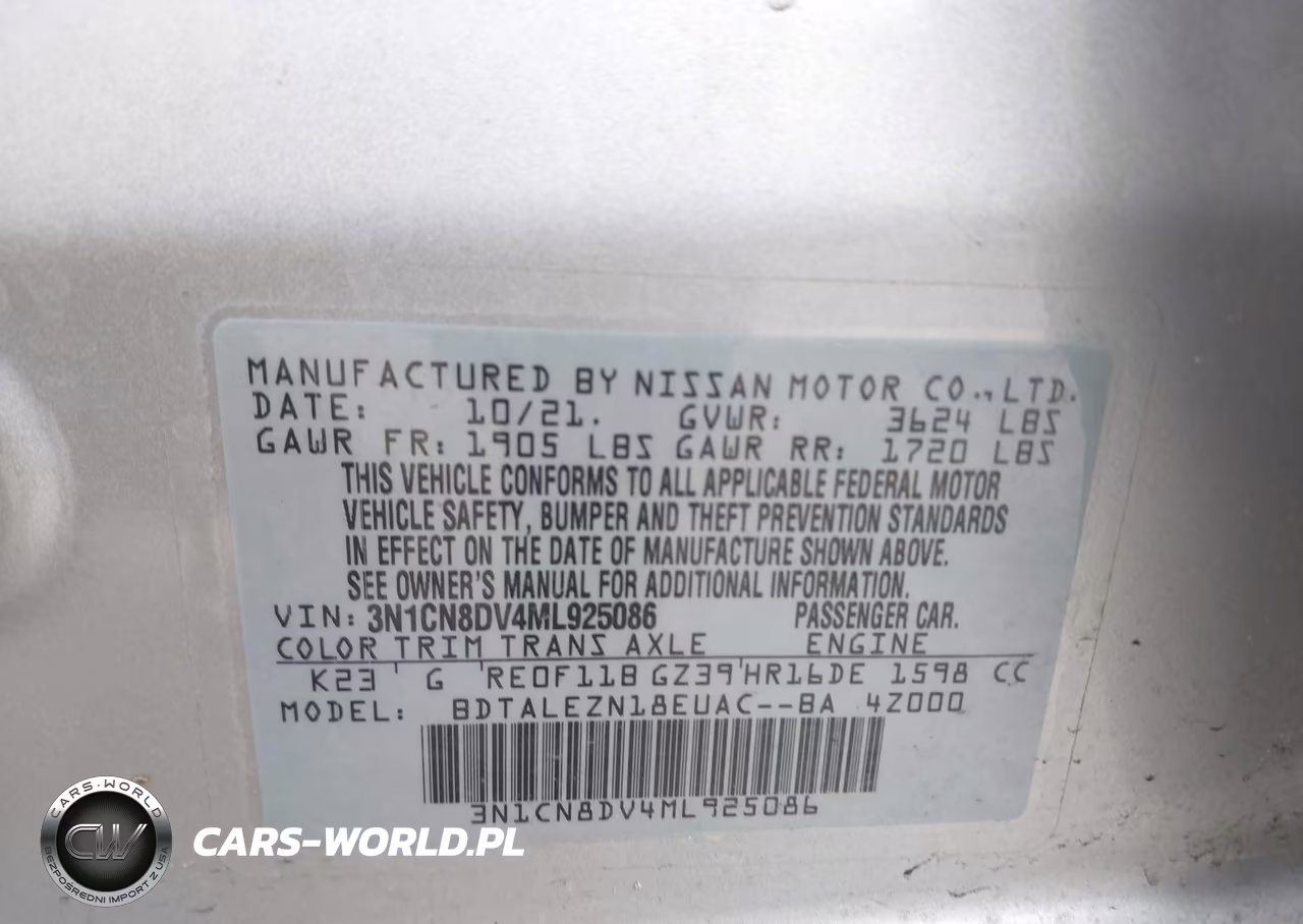 2021 Nissan Versa S Xtronic Cvt VIN:3N1CN8DV4ML925086 - 9