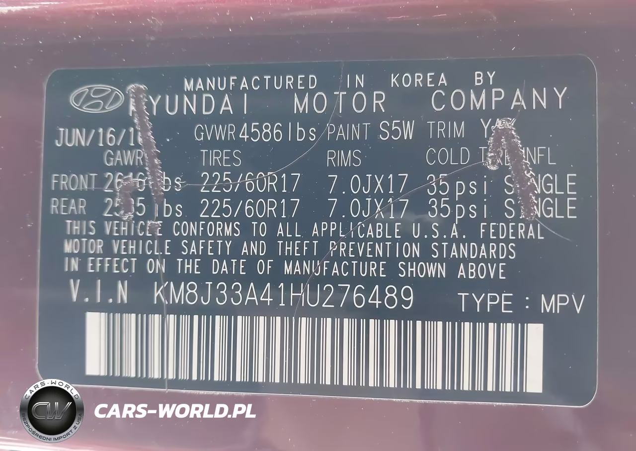 2017 Hyundai Tucson Se VIN:KM8J33A41HU276489 - 9