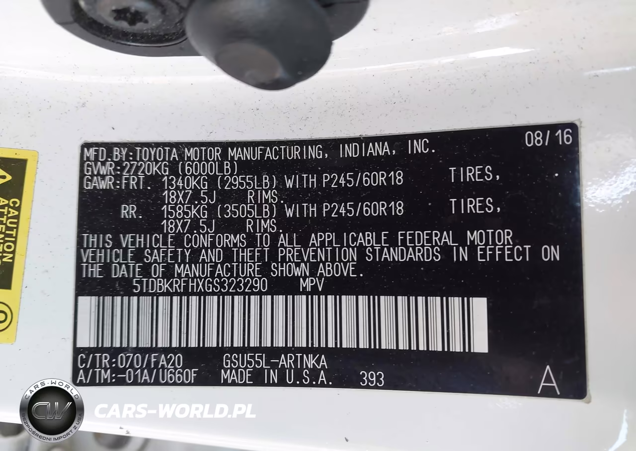 2016 Toyota Highlander Le Plus V6 VIN:5TDBKRFHXGS323290 - 9