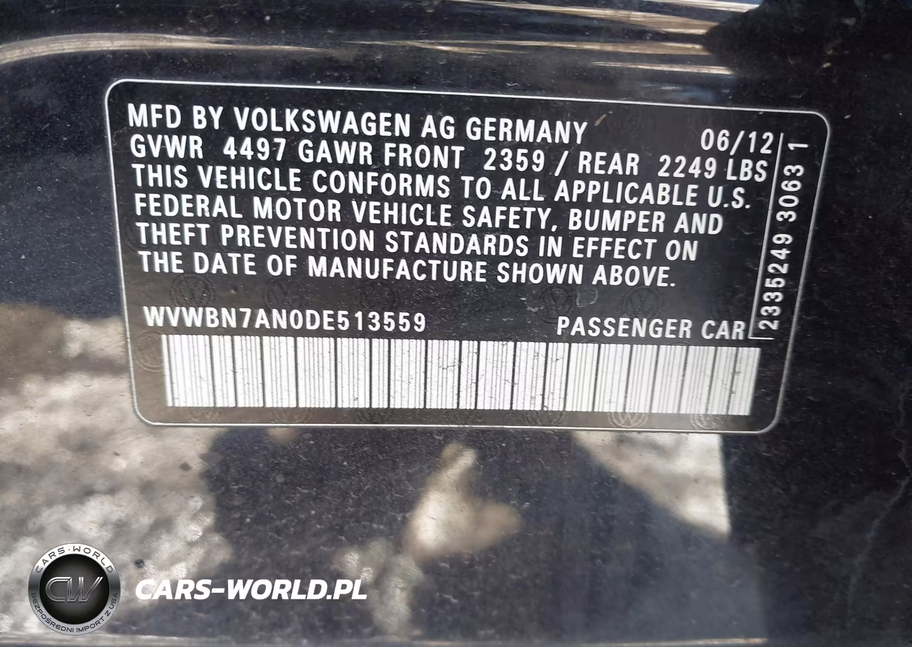 2013 Volkswagen Cc 2.0T Sport Plus VIN:WVWBN7AN0DE513559 - 9