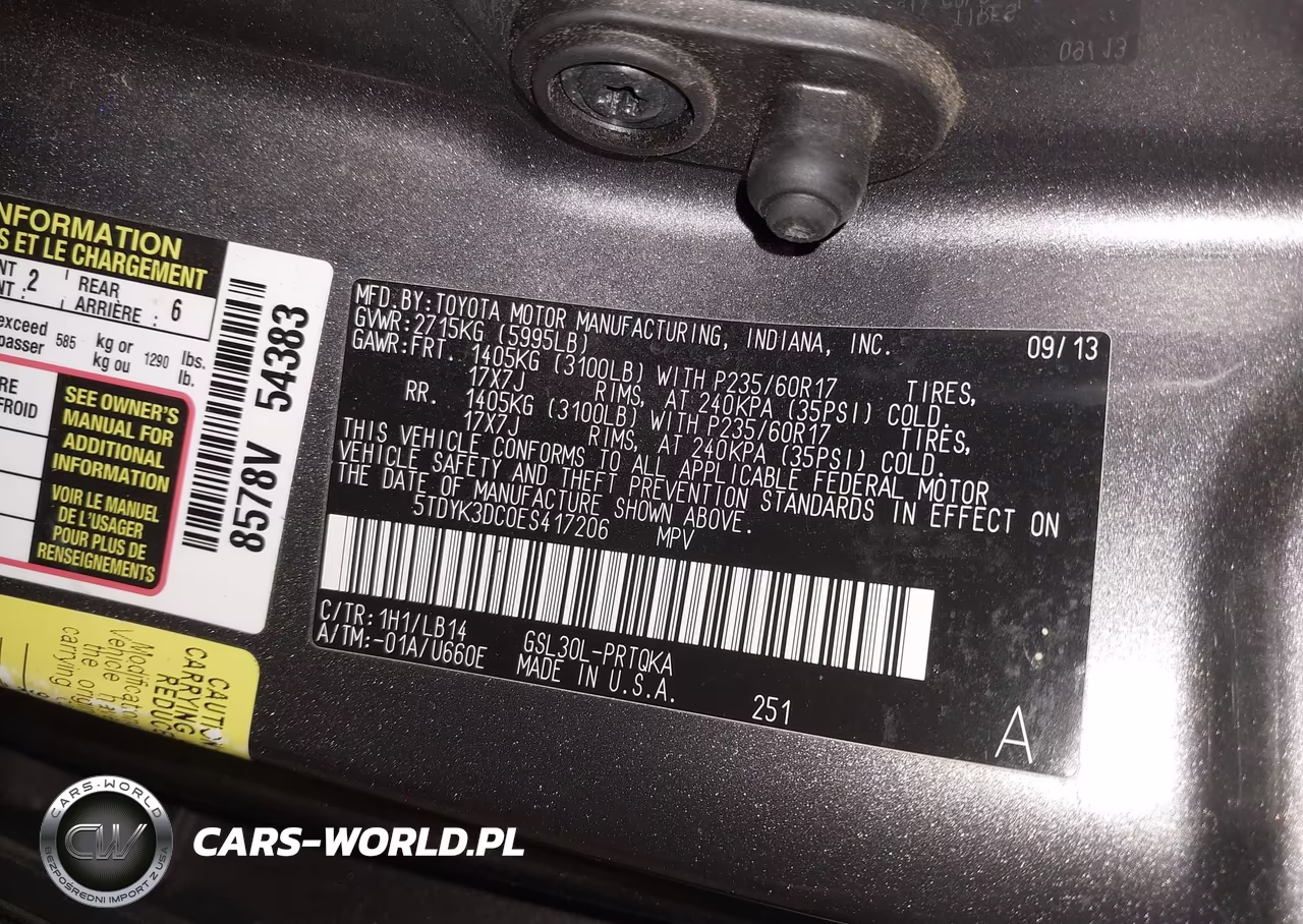 2014 Toyota Sienna Xle V6 8 Passenger VIN:5TDYK3DC0ES417206 - 9