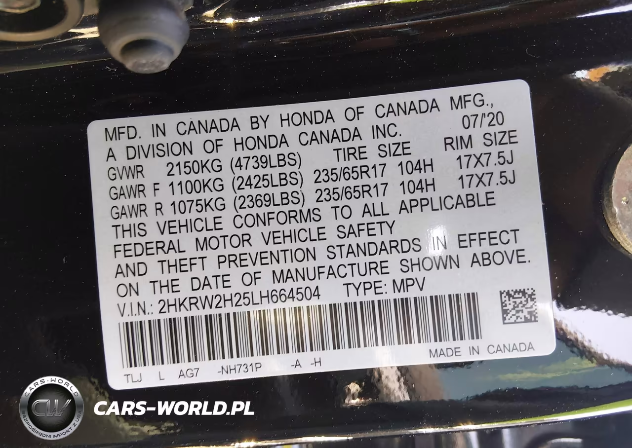 2020 Honda Cr-V Awd Lx VIN:2HKRW2H25LH664504 - 9
