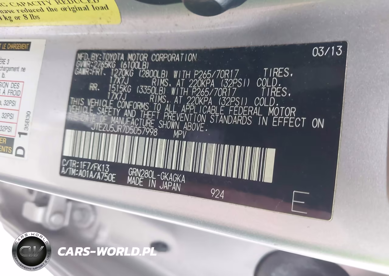 2013 Toyota 4Runner Sr5 VIN:JTEZU5JR7D5057998 - 9