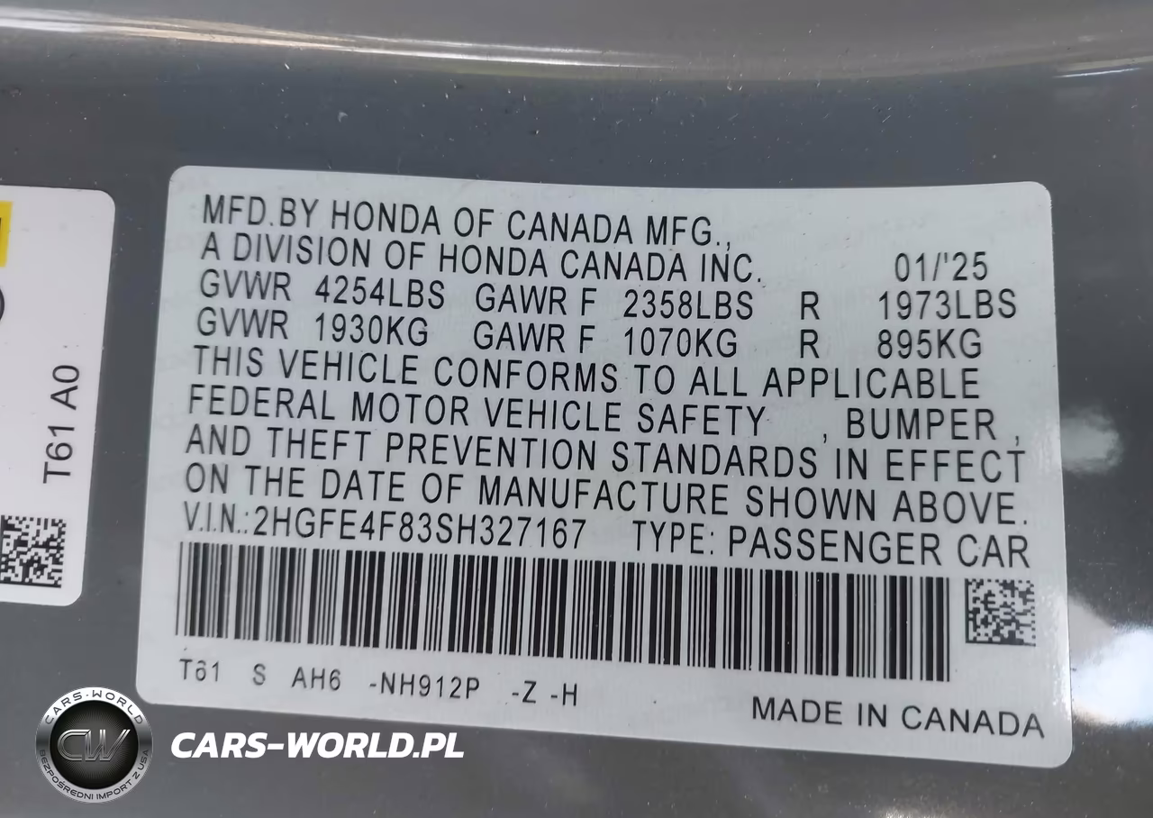 2025 Honda Civic Hybrid Sport-Sport Touring VIN:2HGFE4F83SH327167 - 9